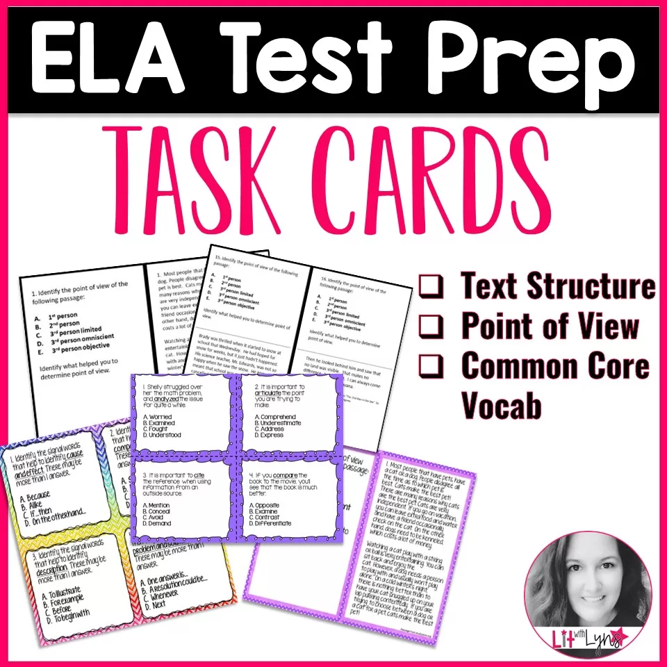 Task Cards - Reading & ELA Test Prep & Review — Lit with Lyns