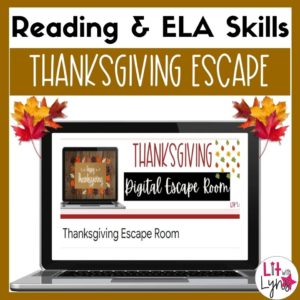 Thanksgiving Reading - ELA - Escape Room- Digital & Printable Option