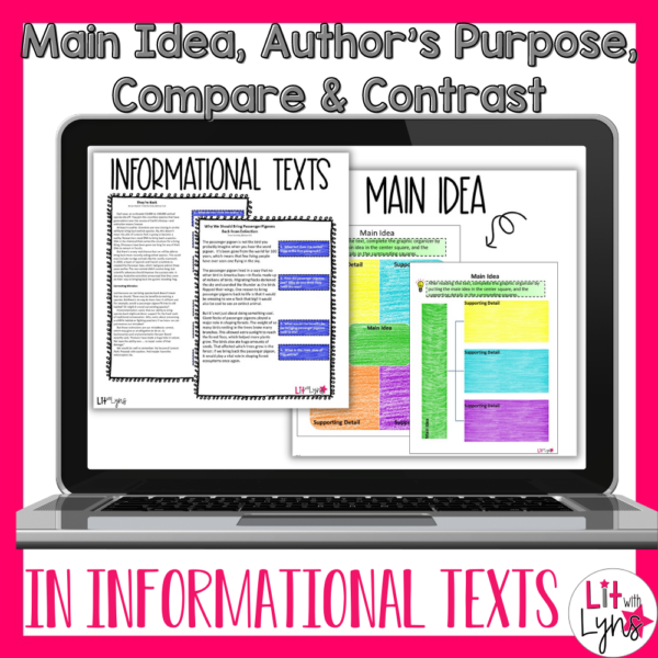 Determine the Main Idea in Informational Texts — Lit with Lyns