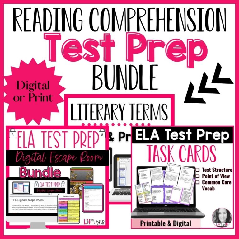 Middle School Reading Comprehension Test Prep Bundle — Lit with Lyns